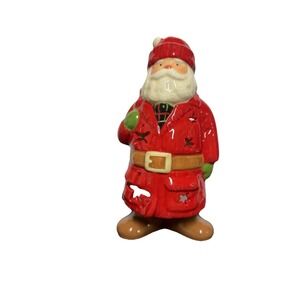 Hallmark Rustic Woodland Christmas Santa Claus Votive/Tea‎ Light Candle Holder